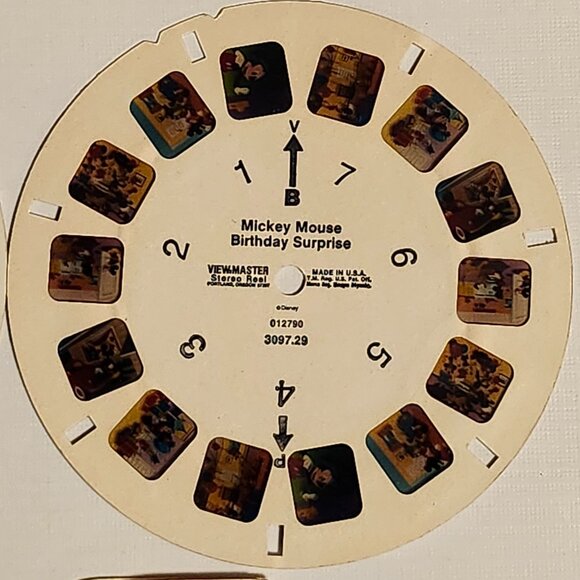 VINTAGE WALT DISNEY View Master Reels Mickey Mouse Birthday Surprise x2 - Picture 3 of 4